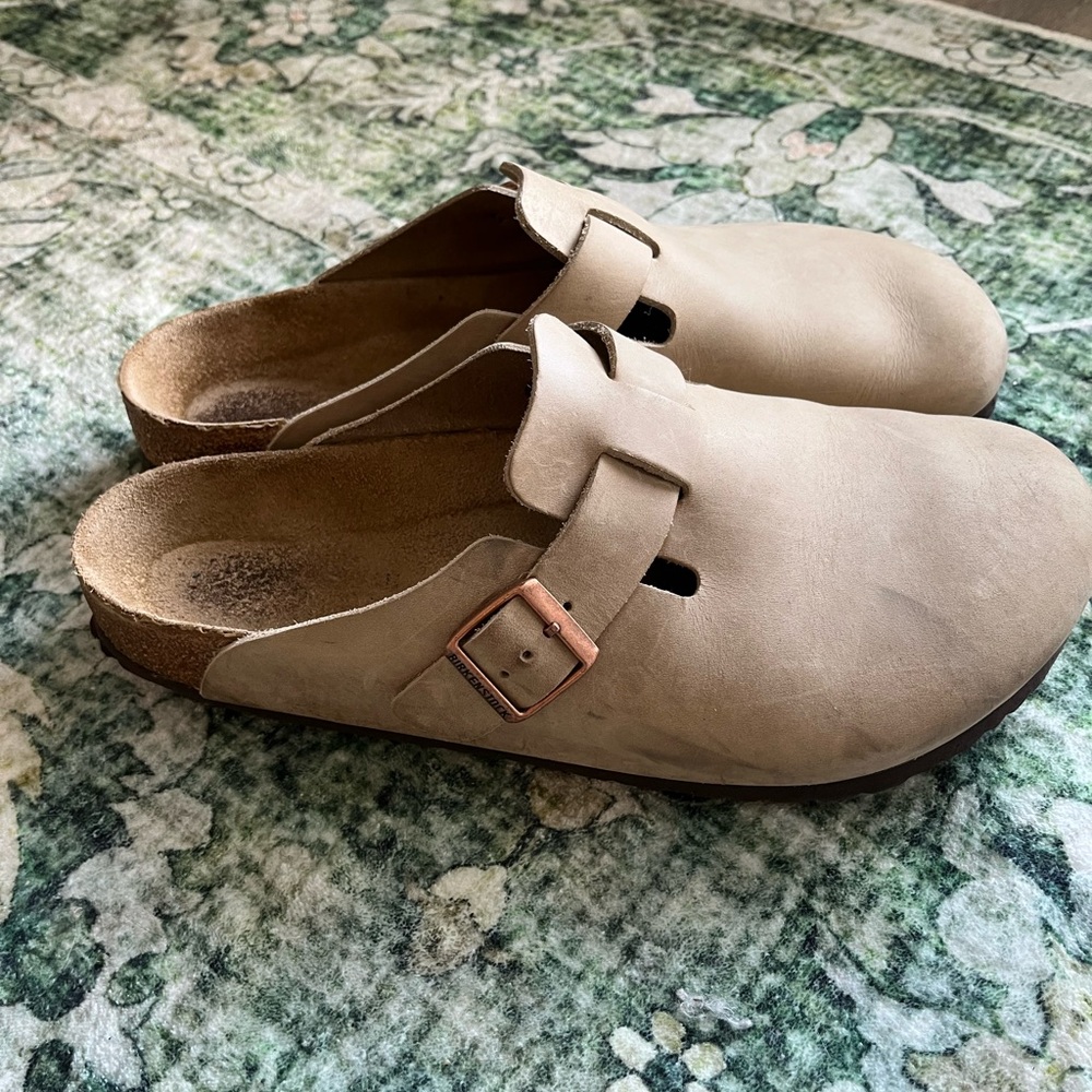 Birkenstock Boston Oiled Leather Taupe Size 45